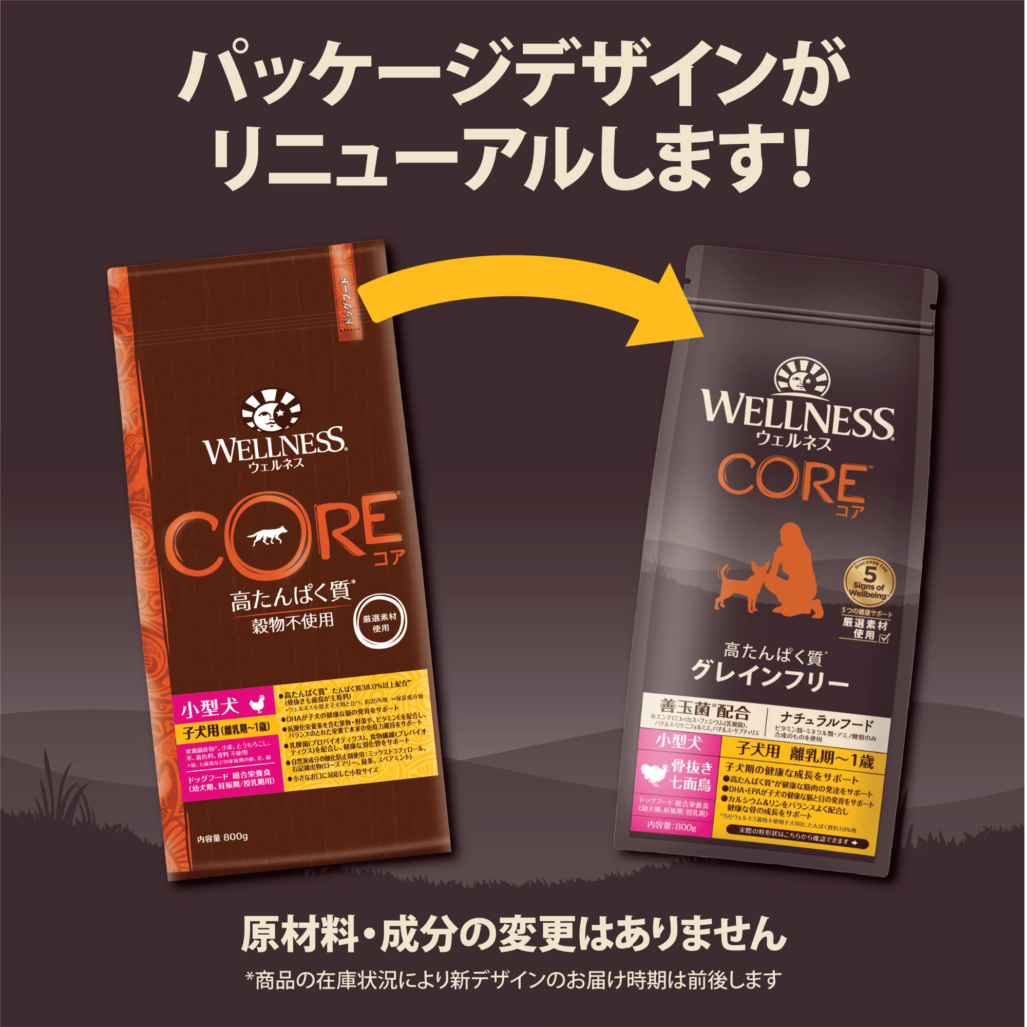 ウェルネスコア (高たんぱく質・穀物不使用) 小型犬 子犬用 (離乳期～1