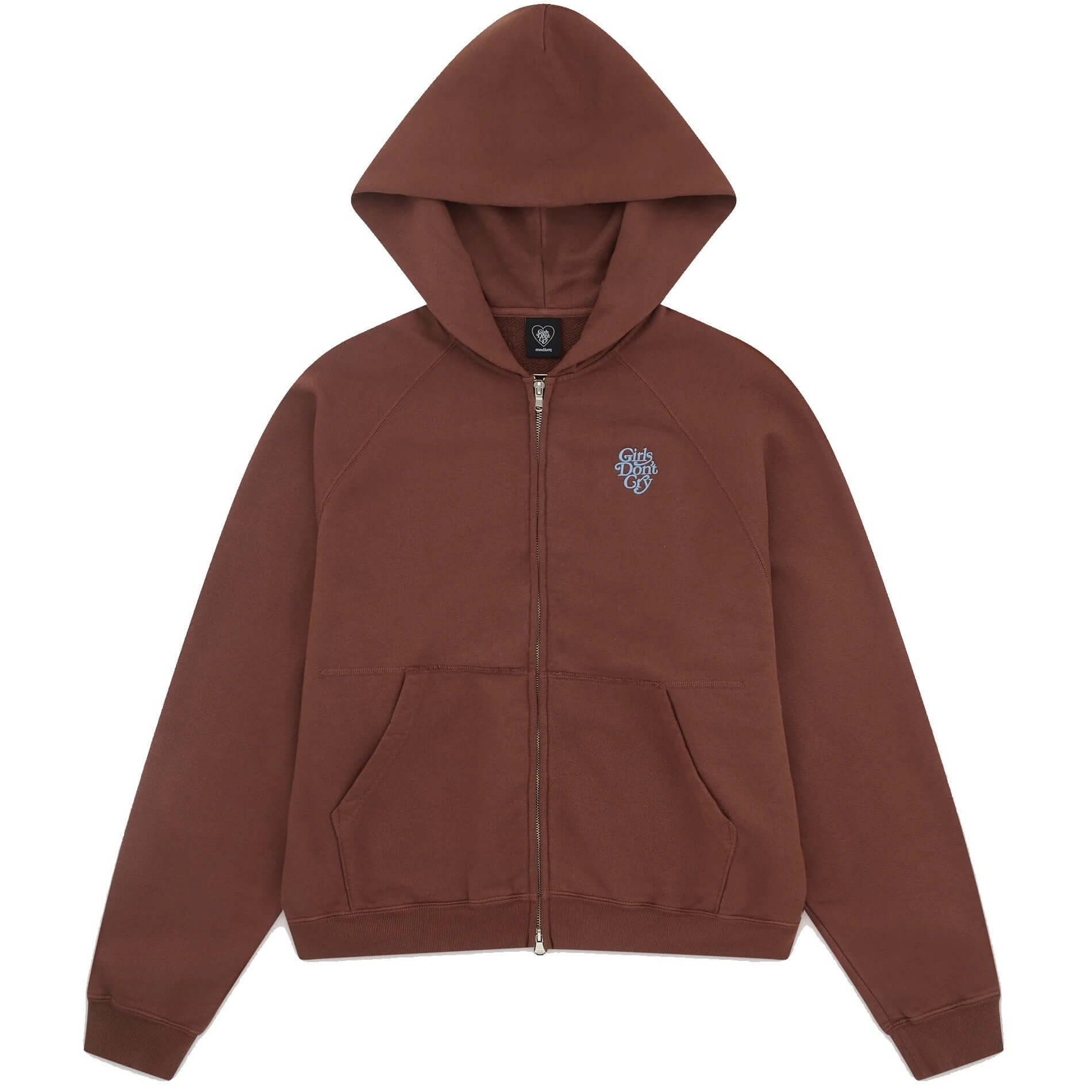 Girls Don't Cry Logo Zip Hoodie - Brown | In stock