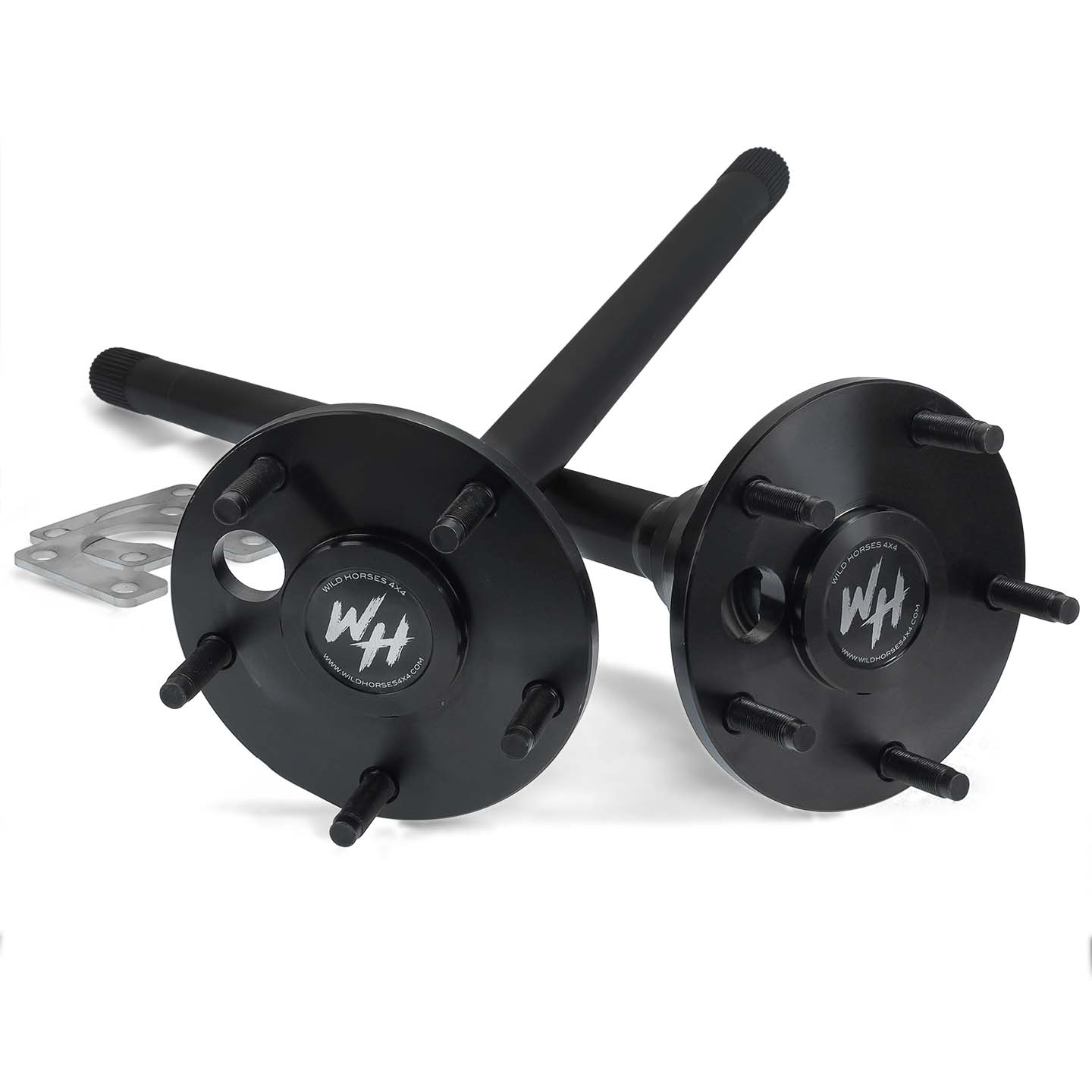 Black Forge Rear Axle Shafts - 31/35 spline, Lg Bearing, 76-77 Bronco