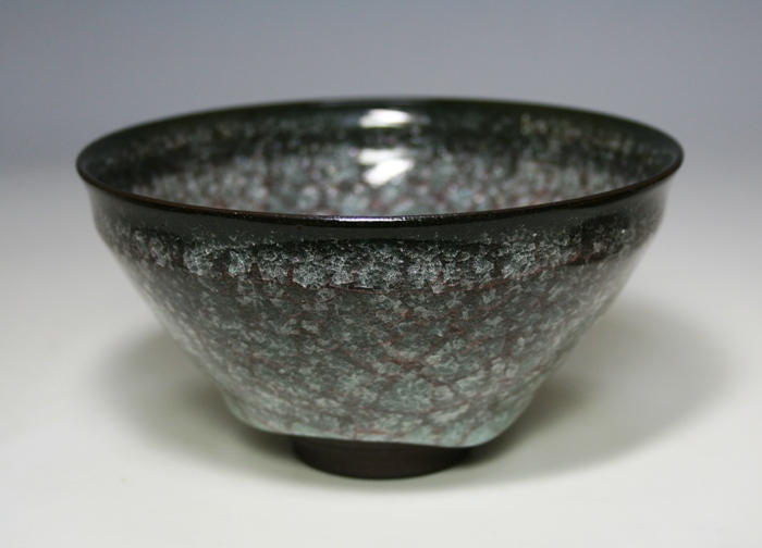 浦口雅行 青瓷黒耀砕茶碗 共箱