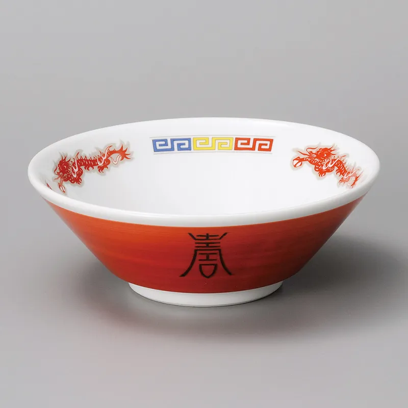 赤巻三色雷門切立6.3丼(ラーメン切立丼：小サイズ)|食器通販の陶磁庵