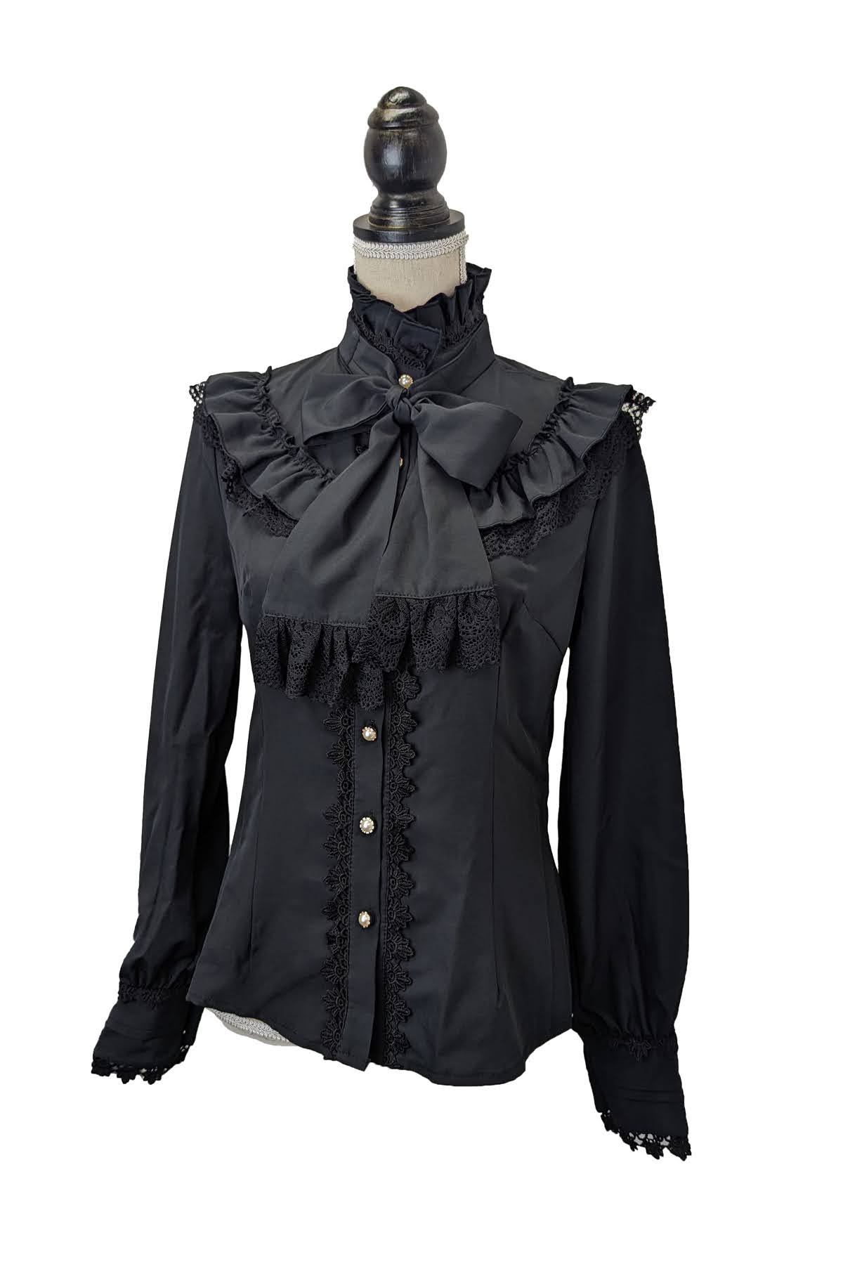 クラシカルフロントリボンブラウス 黒｜東京ロリィタ-TOKYO LOLITA