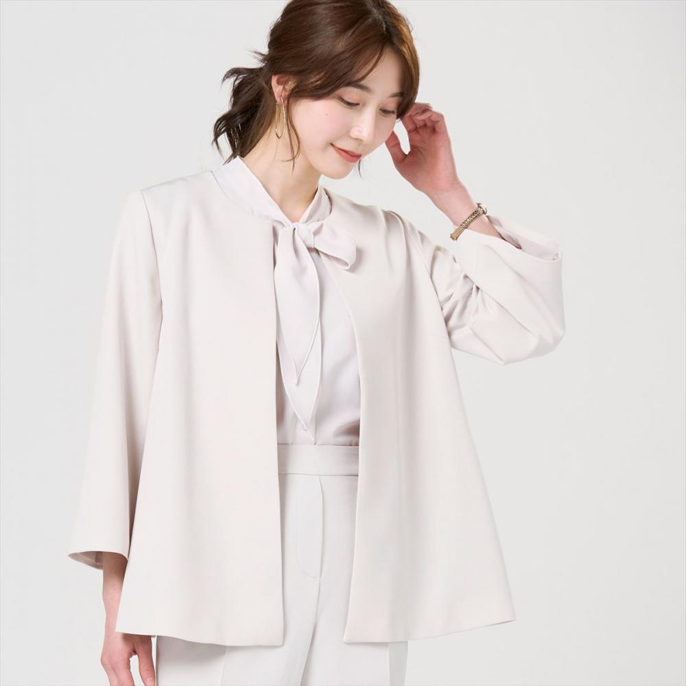 Aラインジャケット ダブルクロス素材 セットアップ可能 レディース(M