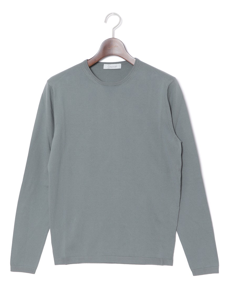 27Gコットン クルーネックロングスリーブニット｜Cruciani