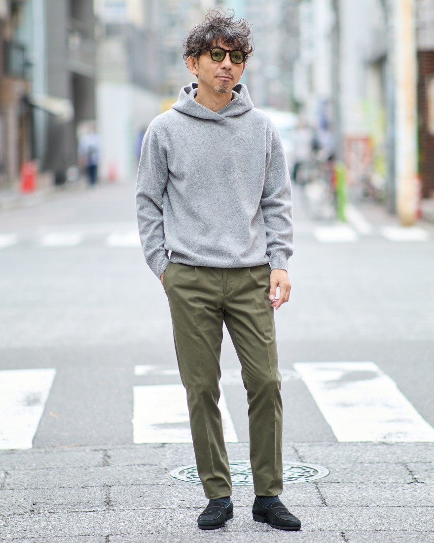 カシミヤ混ウール スウェットパーカー｜Rencontrant（レンコントラント