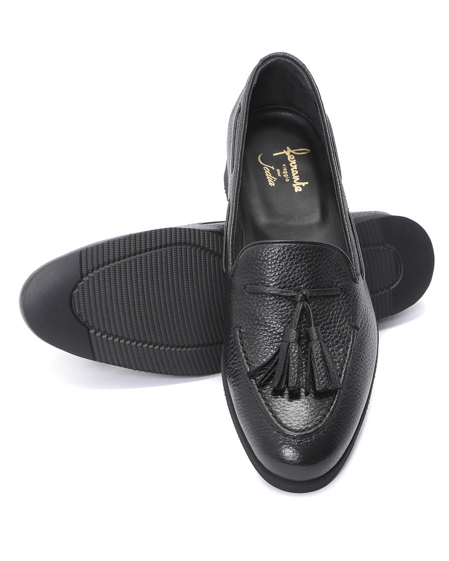 Jedia別注 シボ革タッセルローファー【CILENTO/ラバーソール