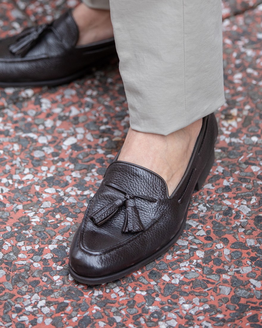 Jedia別注 シボ革タッセルローファー【CILENTO/ラバーソール