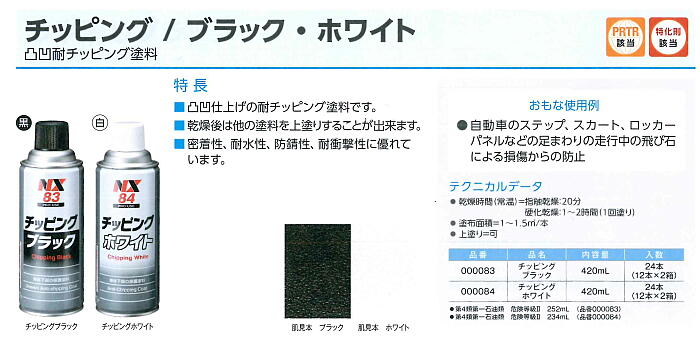 凸凹仕上げの耐チッピング塗料、 乾燥後は他の塗料を上塗りできます