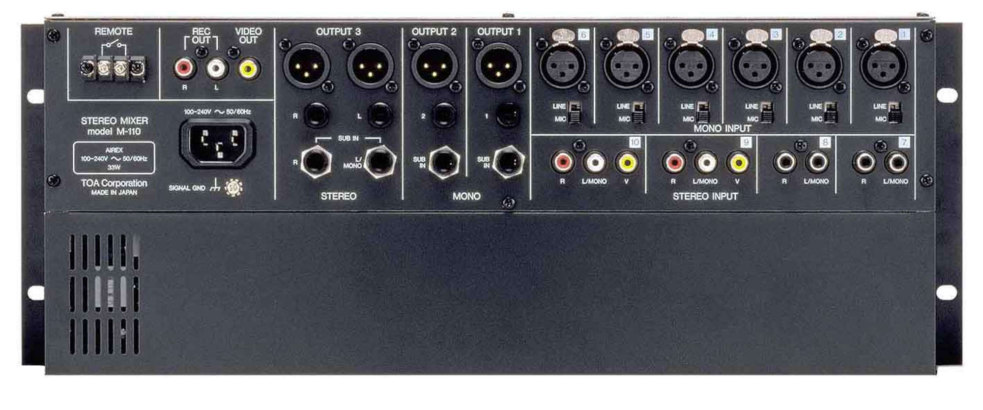 ステレオミキサー (M-110) | TOA株式会社