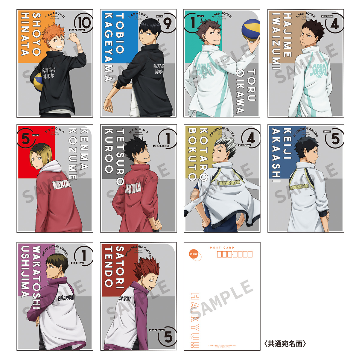 ハイキュー!! 振り向き A5ポストカードセット｜商品情報｜タカラトミー