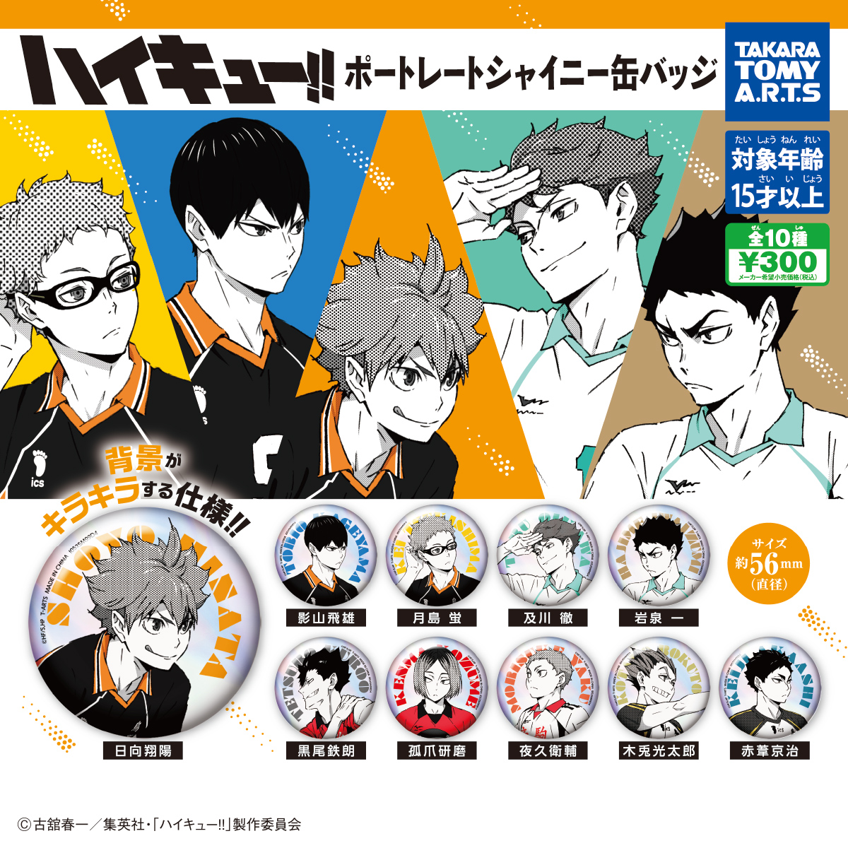 ハイキュー!! ポートレートシャイニー缶バッジ｜商品情報｜タカラ