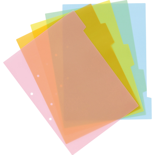 たのめーる】TANOSEE インデックス(PP) A4タテ 2穴 5山 1パック(2組)の通販