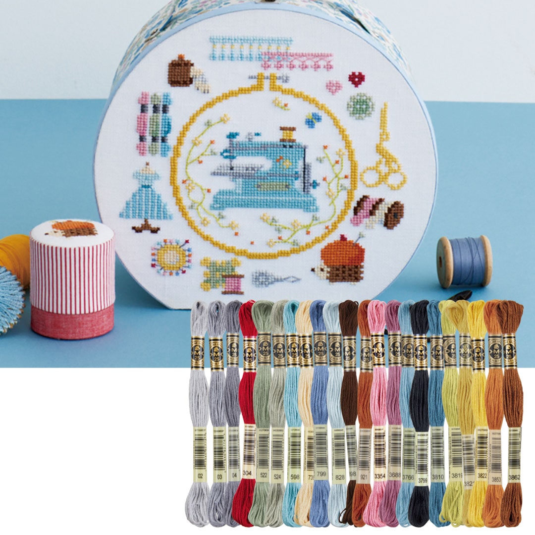 刺しゅうのお道具箱 ［カルトナージュ布セット］: 材料・用具