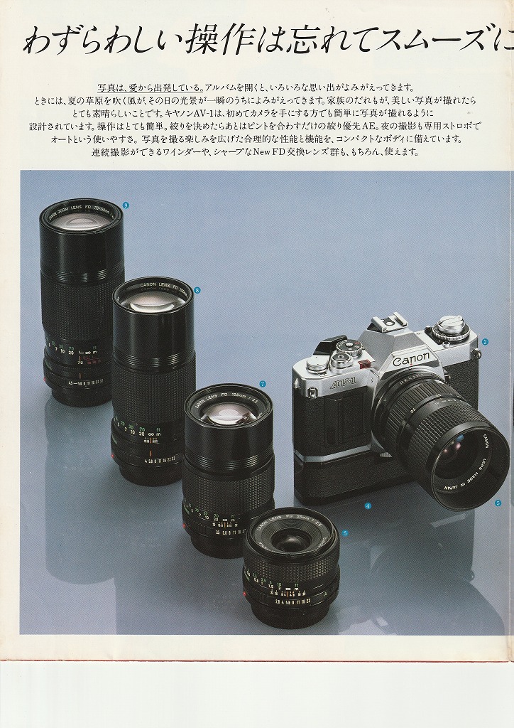 キヤノンAV-1カメラカタログ（1980年7月1日配布物） | カメラカタログ通販