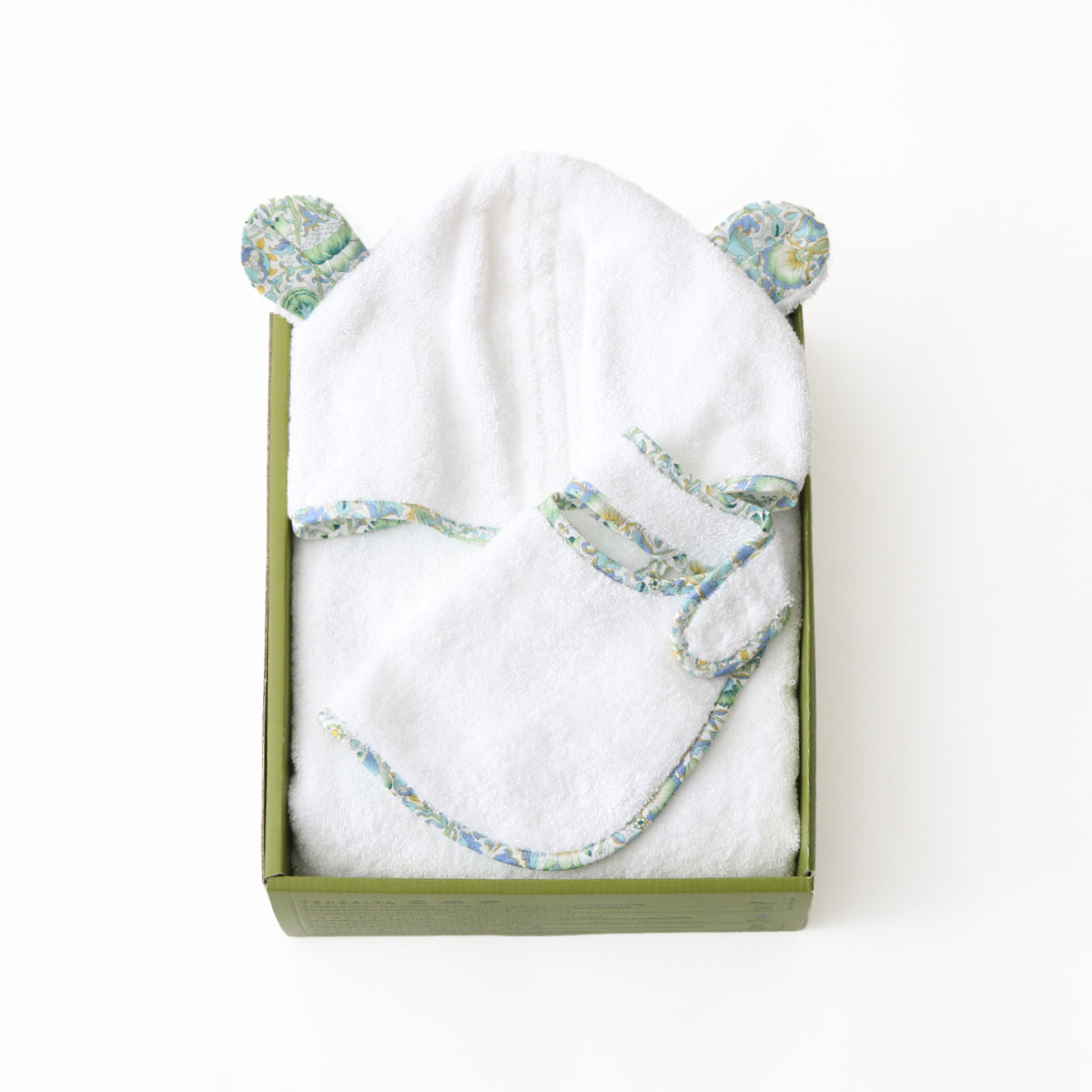 ベビーフードツキタオル&パイピングスタイセット(ライトグリーン)(FREE