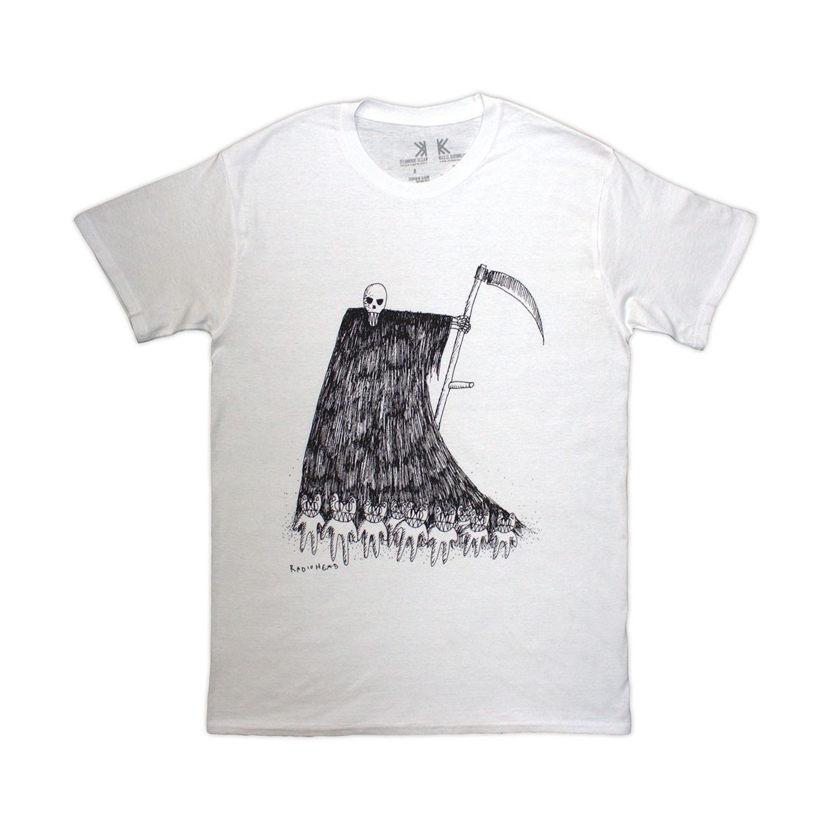 Radiohead バンドTシャツ レディオヘッド Grim Reaper WHITE [Organic
