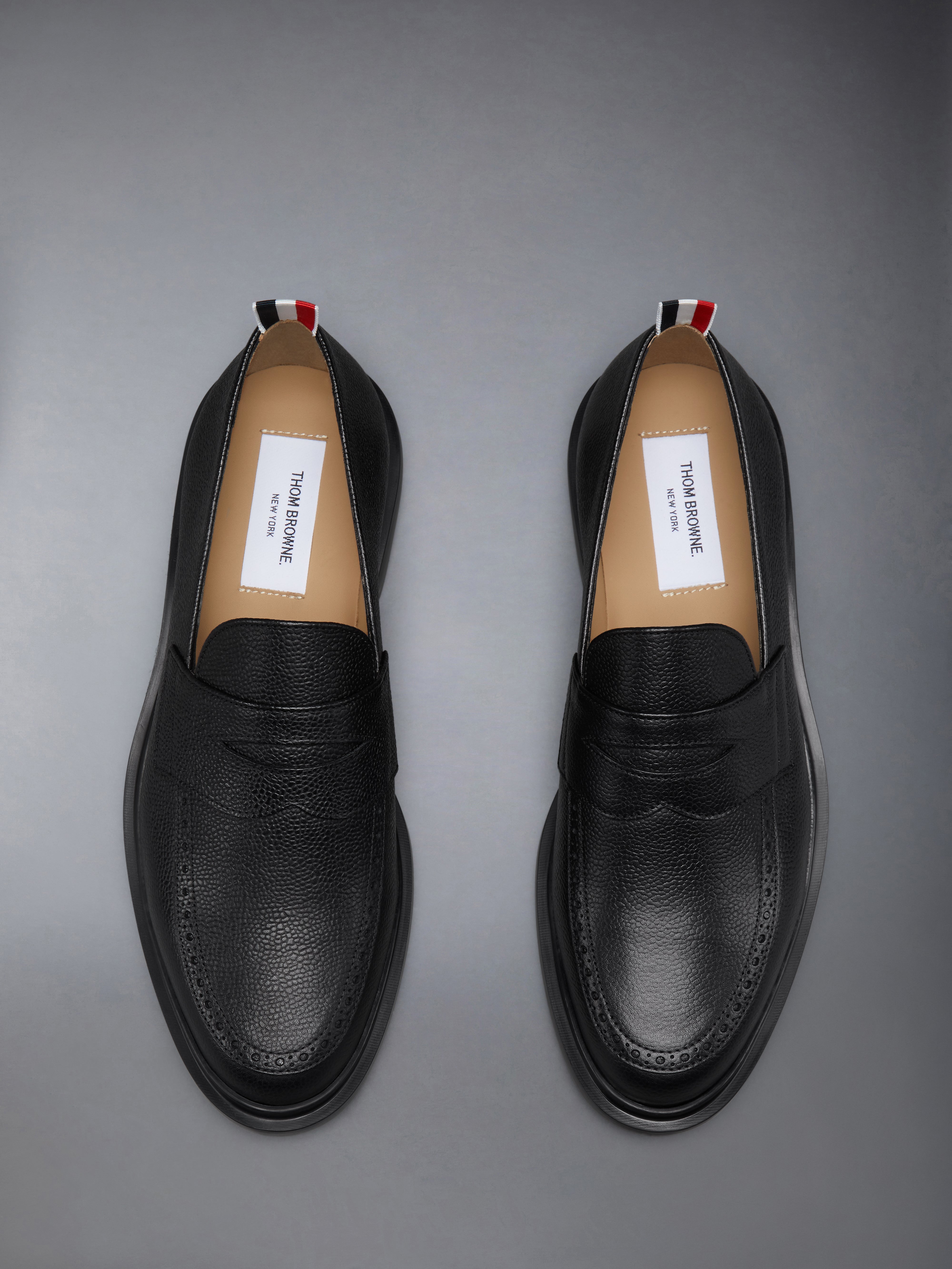 Pebble Grain Lightweight Rubber Sole Penny Loafers | Thom Browne