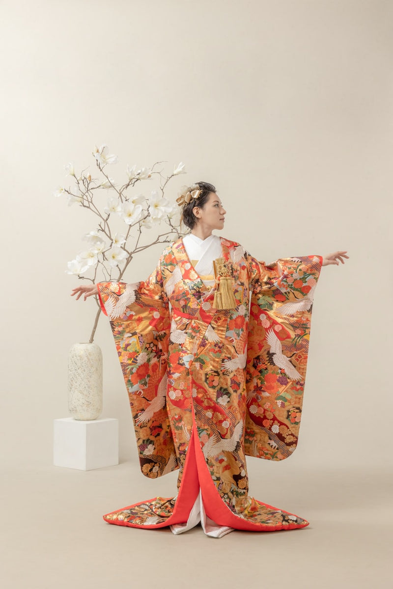 色打掛・七宝鶴｜白無垢・色打掛レンタルなら結婚式着物専門の【THE