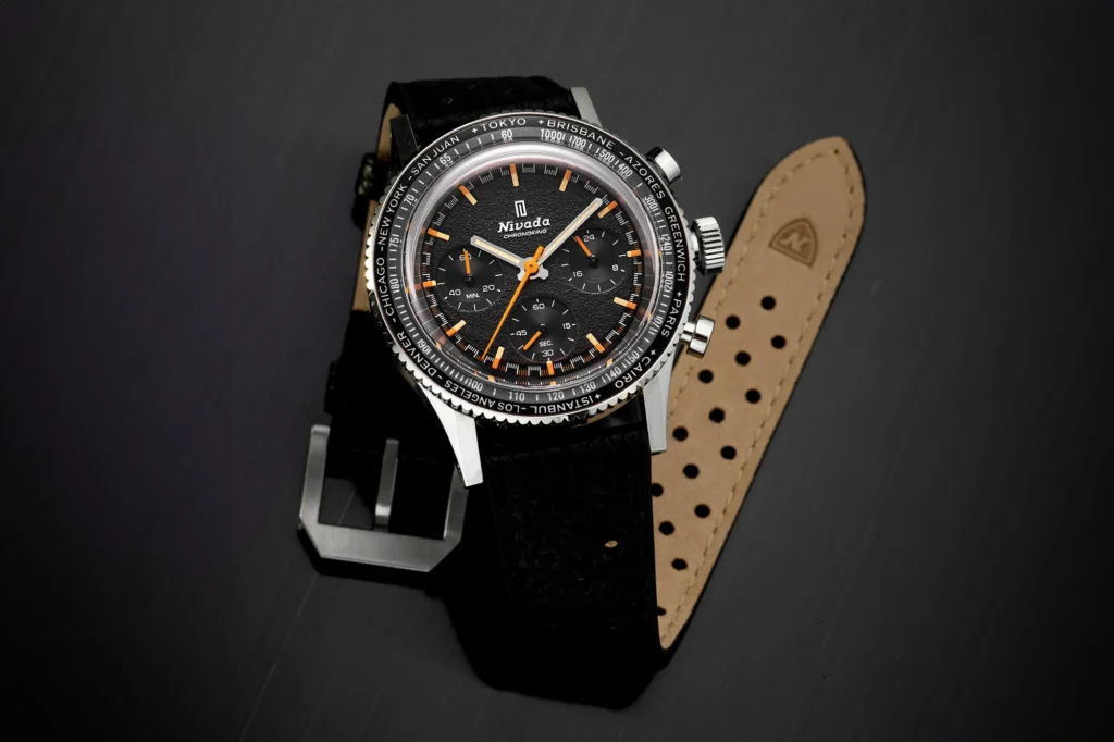 Nivada Grenchen Chronoking Mecaquartz Interchangeable Bezel: A