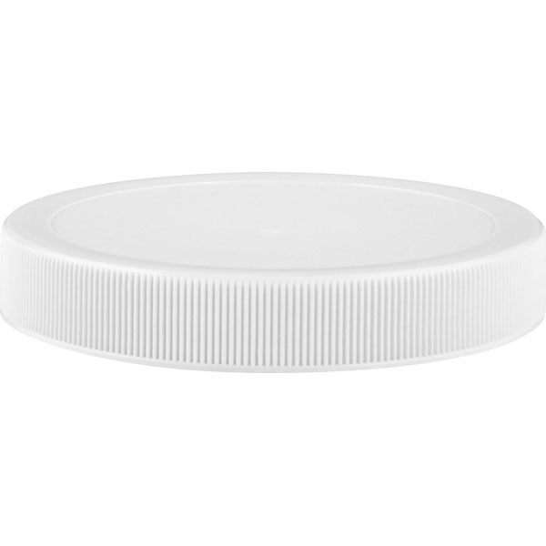 89mm 89-400 White Ribbed (Matte Top) Plastic Cap w/Pressure