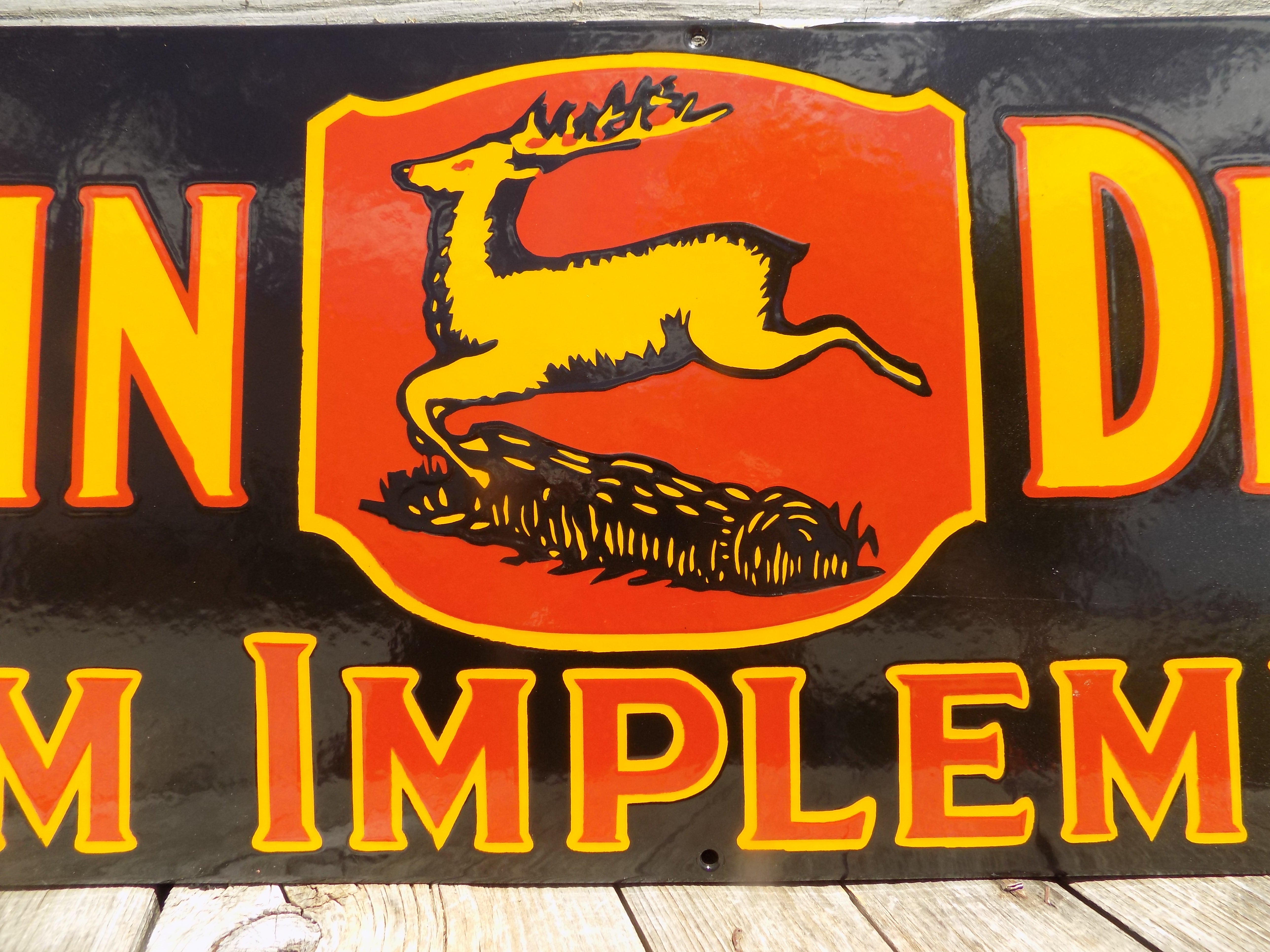 John Deere Sign, Metal Porcelain Sign, Advertising Sign, Farm