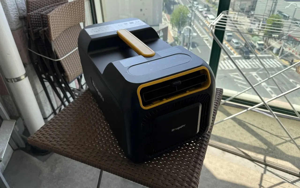 BougeRV ポータブルエアコン 3500BTU』レビュー、工事不要で利用可能
