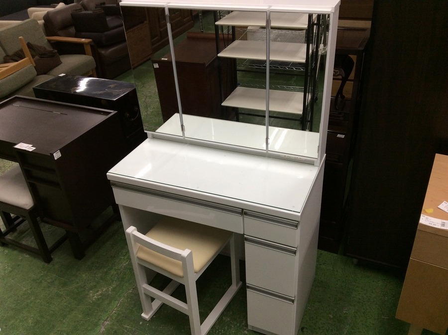 送料込み】ニトリ 三面鏡ドレッサー (DR-007 WW) ホワイト 白 ニトリ