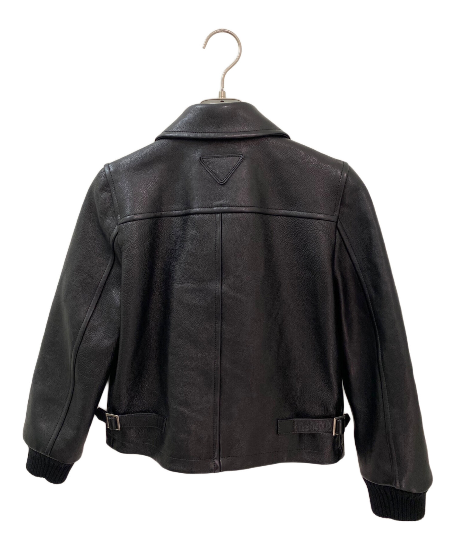 中古・古着通販】PRADA (プラダ) レザージャケット ブラック サイズ:36