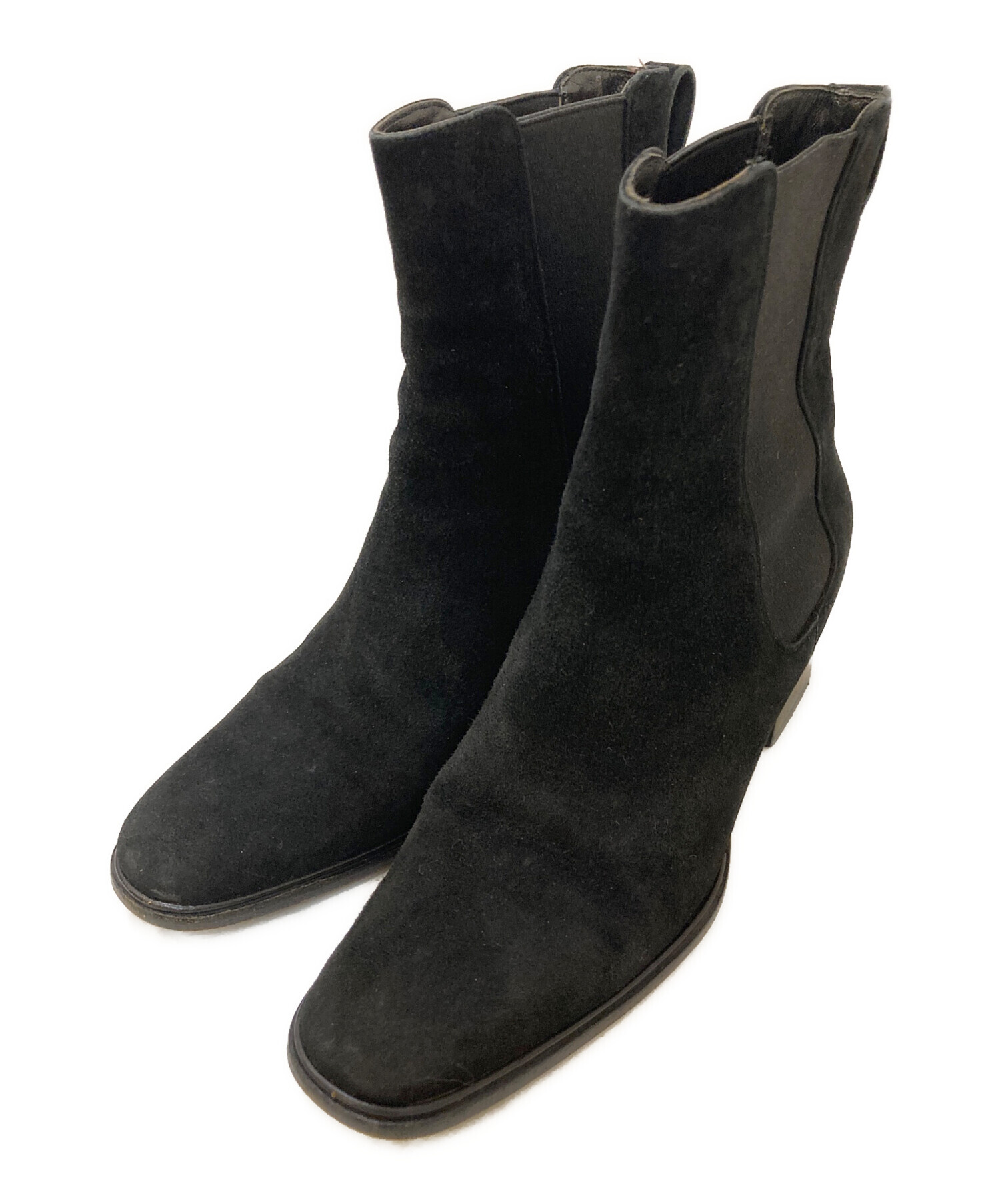 中古・古着通販】GUCCI (グッチ) スウェードサイドゴアブーツ ブラック