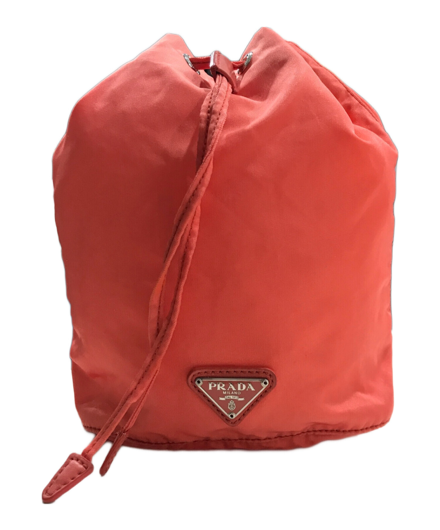 中古・古着通販】PRADA (プラダ) ナイロン巾着バッグ オレンジ