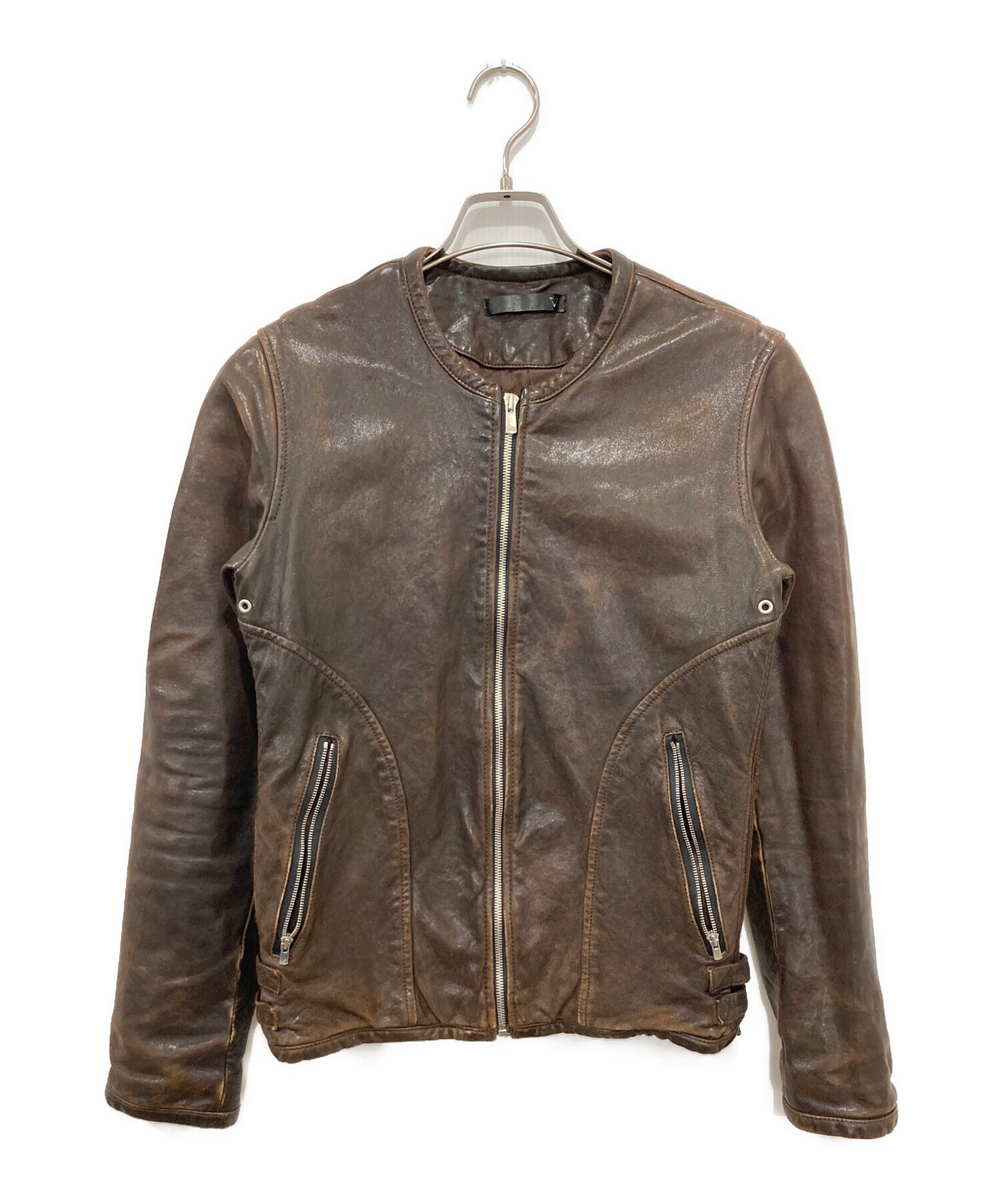 中古・古着通販】Varde77 (バルデセブンティセブン) リブ切替レザー