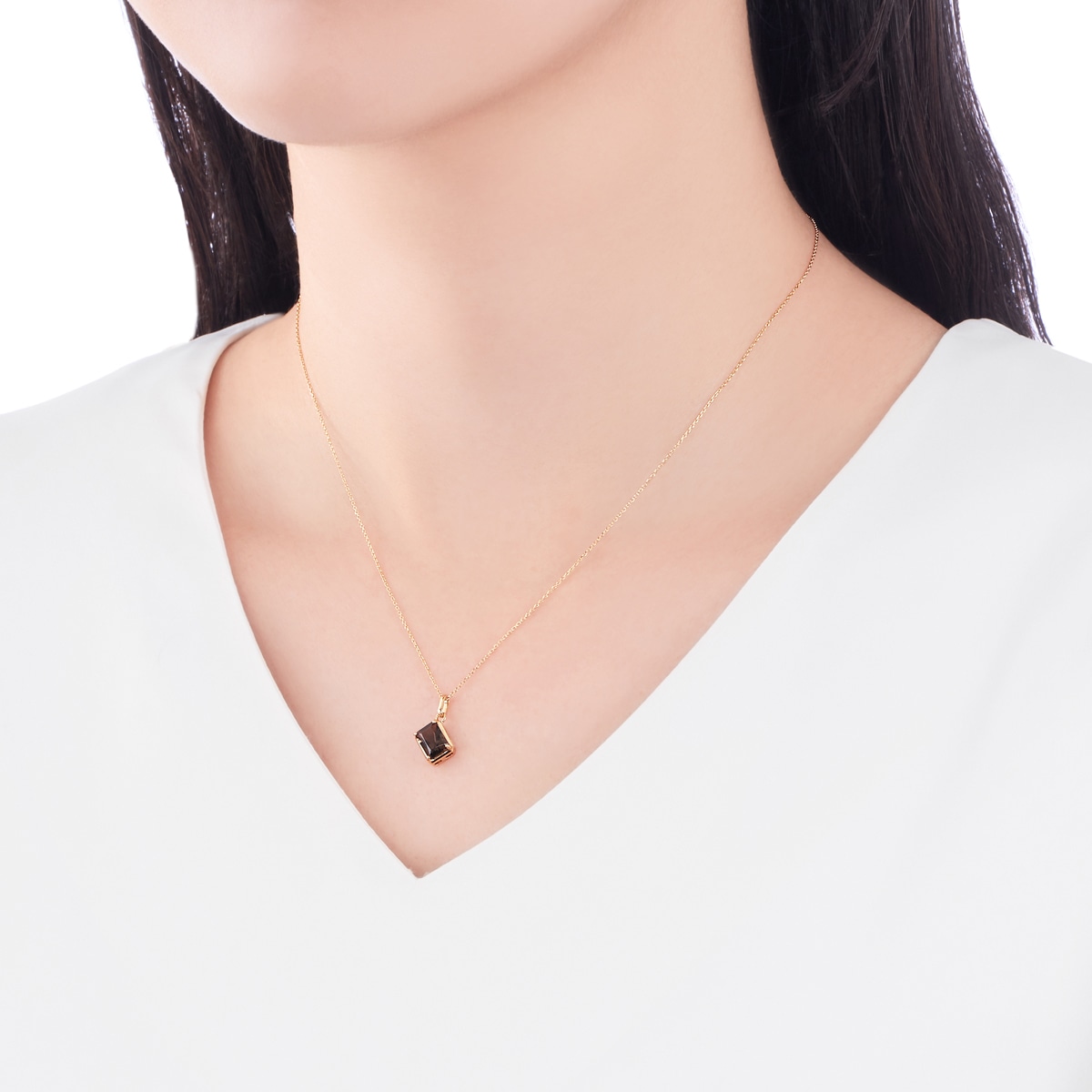 K18イエローゴールドスモーキークォーツペンダント(RPD283)|TSUTSUMI