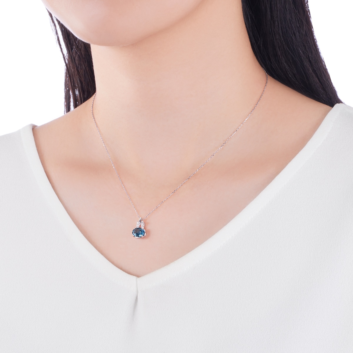 プラチナロンドンブルートパーズネックレス(RPN695-002)|TSUTSUMI