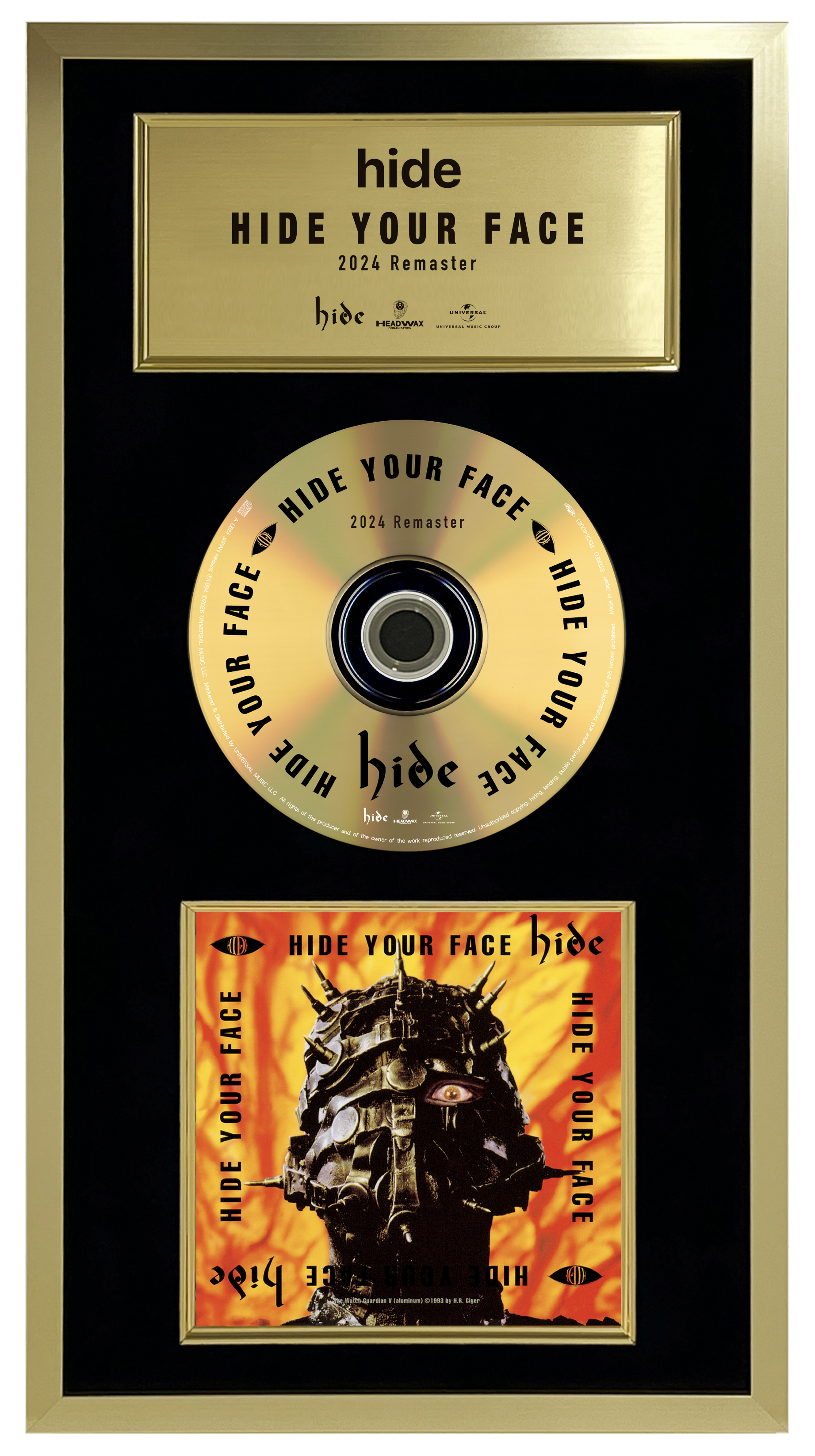 hide珠玉の「3部作」を24Kゴールドディスク(額装盾付き)とCD単品で発売