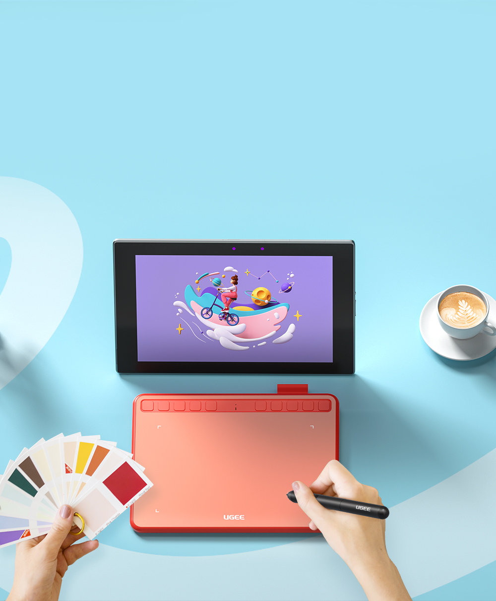 4つの配色のペンタブレット | ugee