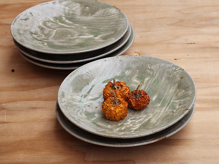 刷毛目灰釉5寸皿／中皿/中鉢｜和食器・種類／和食器通販 おかずの