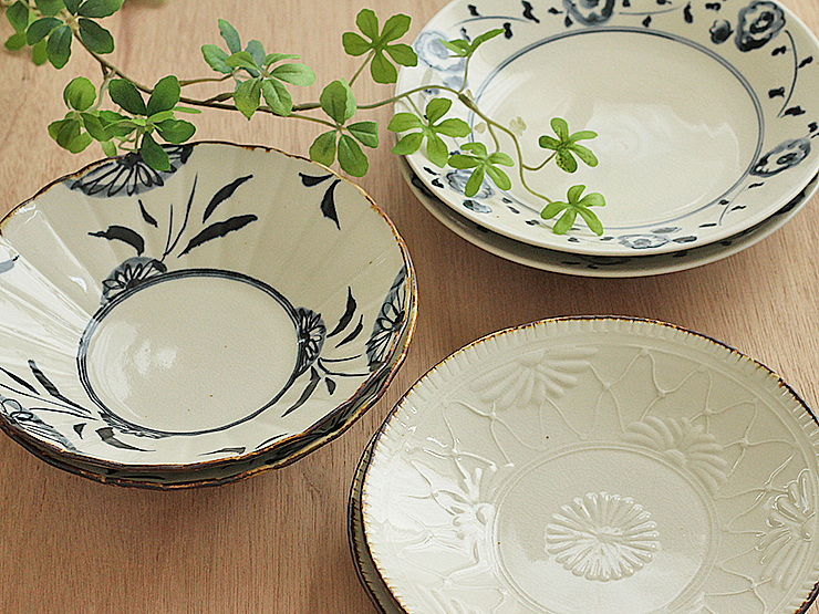 菊花紋6寸鉢／中皿/中鉢｜和食器・種類／和食器通販 おかずのうつわ屋