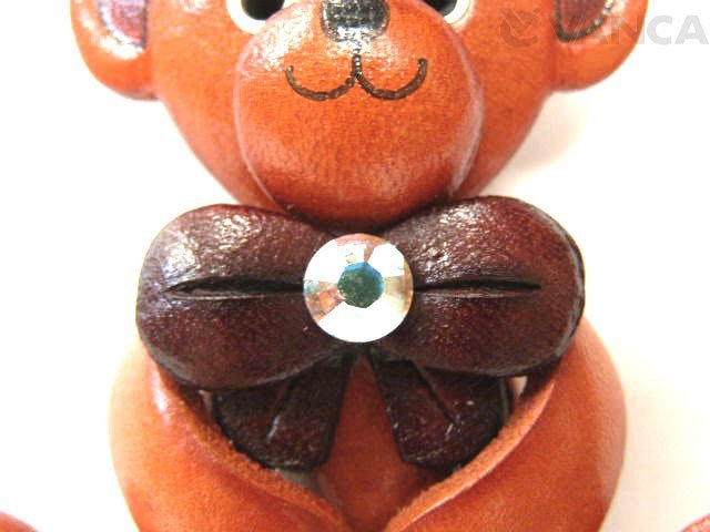 テディベア/くま バッグチャーム/アクセサリー 革/レザー メール便送料