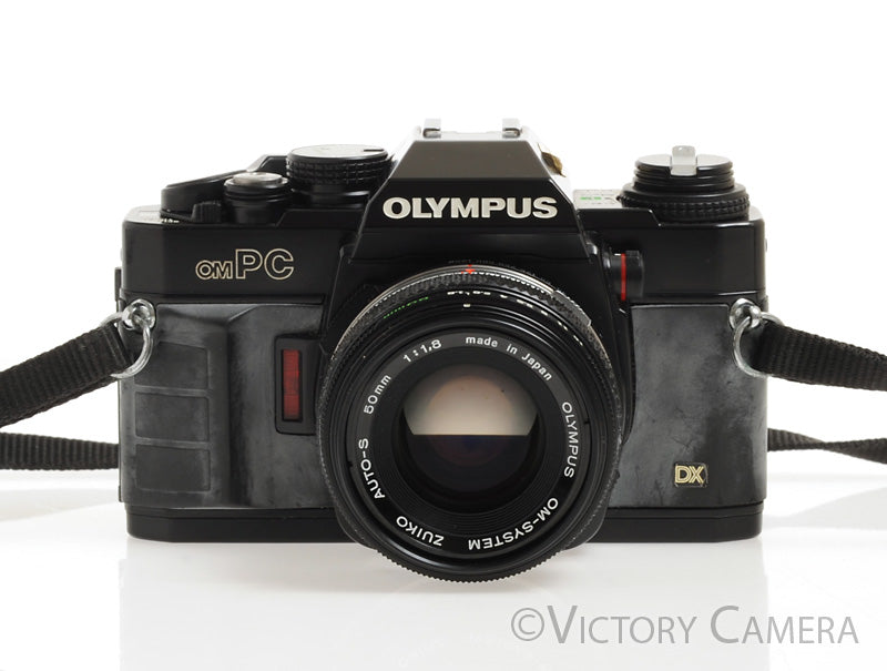 Olympus OM-PC OMPC Black 35mm Film Camera w/ Zuiko 50mm f1.8 Lens [EXC