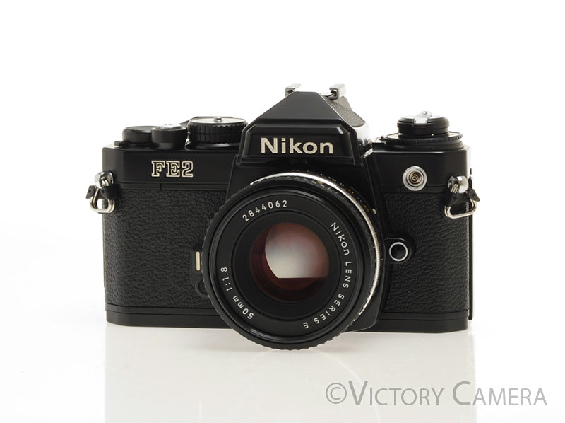 Nikon FE-2 FE2 Black 35mm Camera with 50mm f1.8 AI-s Lens -New Seals-
