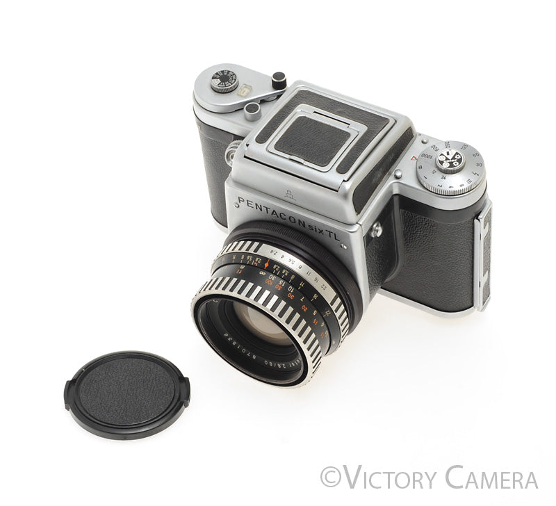 Pentacon Six TL 6x6 Medium Format Camera 80mm f2.8 Zeiss Lens WLF [EXC