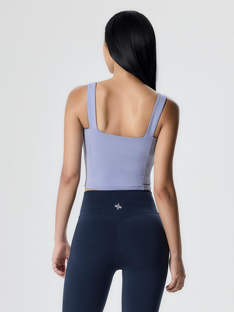 コンフォートファイン フロントジップ クロップド丈 ブラトップ