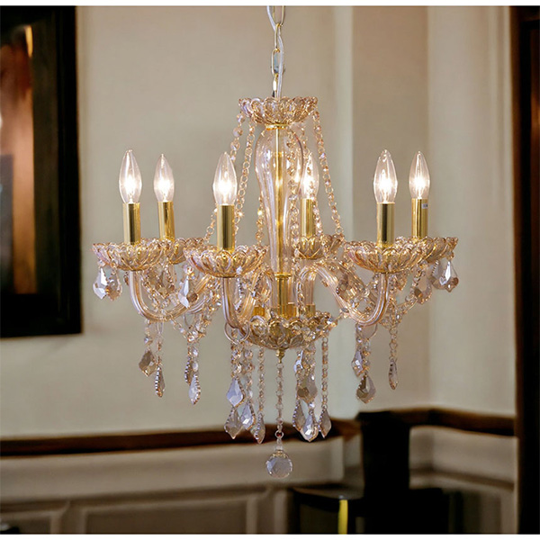 LED対応】 クリスタルシャンデリア 6灯 (レオーネ) 【送料無料】｜Y