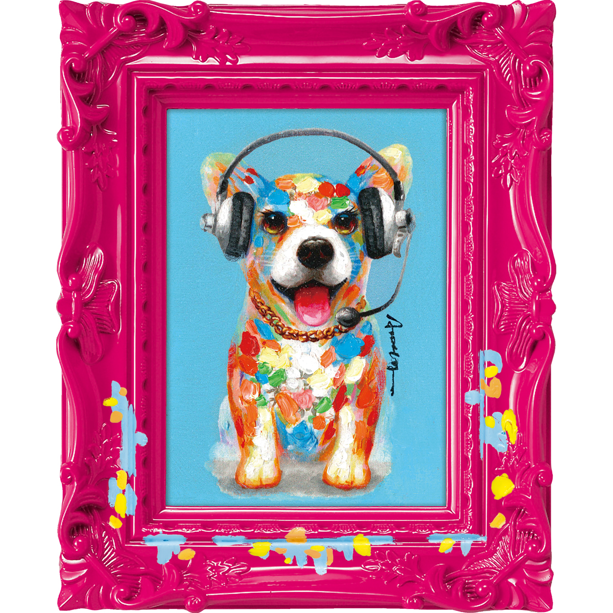 オイル ペイント アート ～ペンキ デコフレーム シリーズ～「DJ