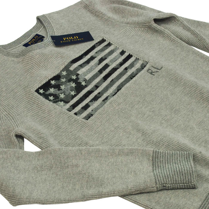POLO ラルフローレンUSA フラッグセーター セーター、カ-ディガン