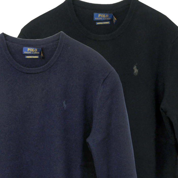 90s ラルフローレン カシミヤ100%ニット セーター ポニー無し ネイビー