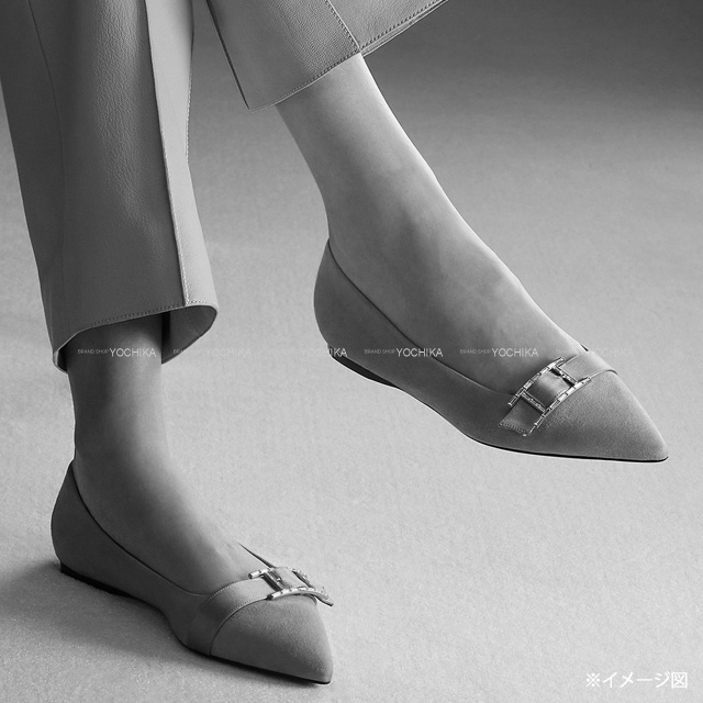 HERMES エルメス バレエシューズ アピ ドゥース 黒 (ブラック