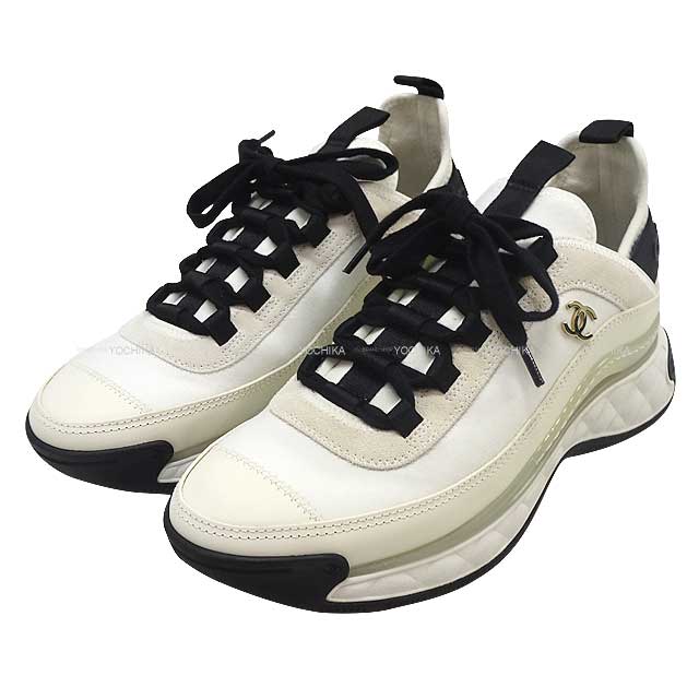 CHANEL シャネル スニーカー ココマーク #37 レディース アイボリー/黒