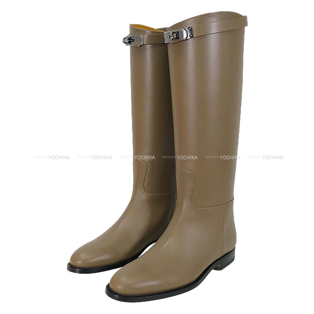 HERMES エルメス ブーツ ジャンピング ショート ケリーベルト エトープ