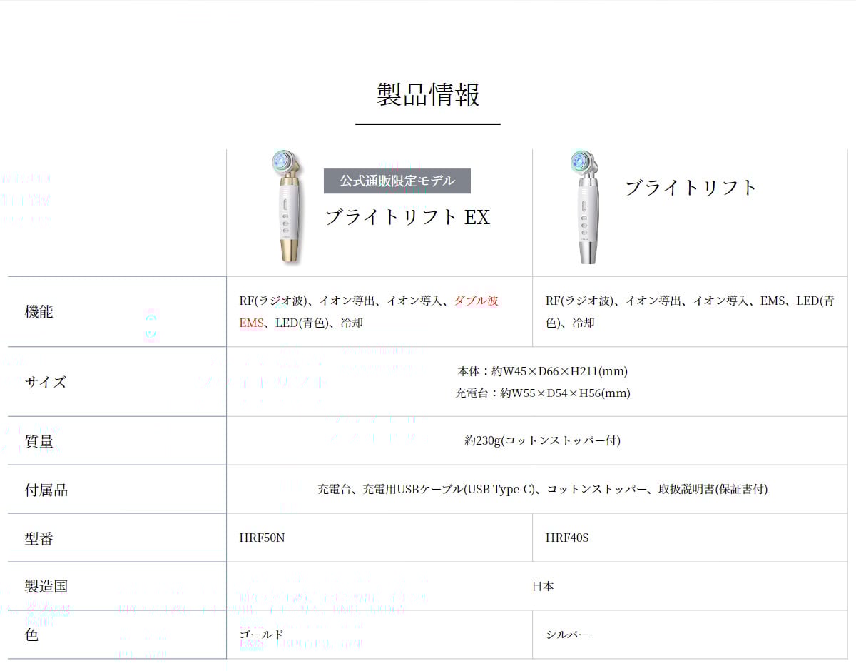 RF美顔器 ブライトリフト EX｜ヤーマン公式通販サイト | ヤーマン